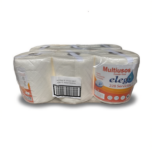 Rotoli di Carta Multiuso Elegi, 6 Rotoli in Tessuto Non Tessuto per Pulizia della Cucina - Product Image 1