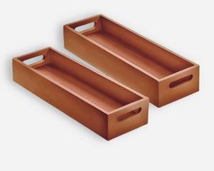 Bandeja de servicio de madera de acacia de estilo moderno personalizada con asas para el desayuno Bandeja de servicio decorativa - Product Image 1