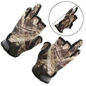 Gants de pêche intelligents mi-doigts personnalisés, respirants, légers, imprimé camouflage, unisexe, toutes saisons, fermeture auto-agrippante, polyester - Product Image 5