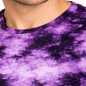 Camiseta de algodón verde tie dye para hombre, cuello redondo, manga corta, informal, estampada, para verano. - Product Image 5