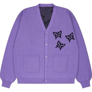 Pull élégant à col en V long et boutonné, orné de perles, respirant, pour femme, tricot décoratif chic, idéal pour invitées de mariage - Product Image 2