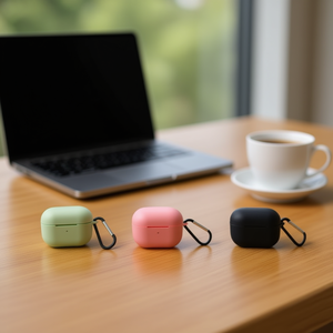 Funda de silicona para Pods Pro con clip de mosquetón para Airpods Pro, disponible en varios colores - Product Image 2