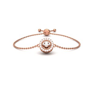 S925 Sterling <b>Silver</b> Dancing CZ Halo Round Pendant Adjustable Bolo Slider <b>Bracelet</b> - Product Image 4