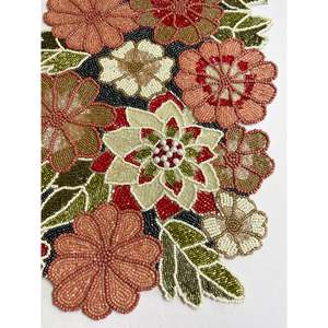 Camino de Mesa de Algodón 100% Bordado Floral de Lujo Hecho a Mano en India para Uso en el Hogar y Hoteles, Decoración para Bodas y Fiestas - Product Image 3