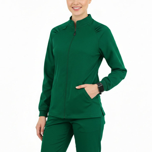 Blouse d'infirmière à fermeture éclair intégrale, design personnalisé, couleurs variées, coupe ajustée, vêtements médicaux, manches longues, blouses élégantes, directement de l'usine - Product Image 1