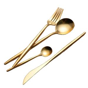Juego de cubiertos de acero inoxidable con espejo para regalo de fiesta de boda, juego de cubiertos de latón con mango hecho a mano - Product Image 1