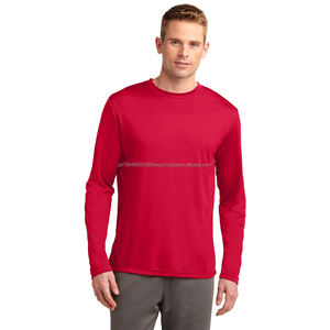 T-shirt à manches longues et col rond pour homme Competitor, anti-humidité, rouge vif - Product Image 1