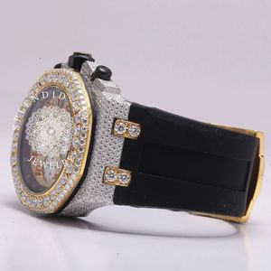 Montre de luxe pour homme en argent et quartz avec mouvement ETA, résistance à l'eau 10m, bracelet en silicone noir, cadran en cristal saphir 28mm - Product Image 5