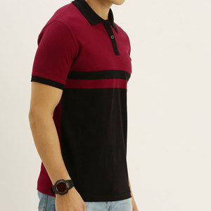 เสื้อโปโลผู้ชายแขนสั้นแบบถัก ดีไซน์เรียบง่าย สีดำแดงลายทาง ผ้าเนื้อนุ่ม ระบายอากาศได้ดี เหมาะสำหรับใส่ทำงานหรือใส่ในชีวิตประจำวัน - Product Image 6