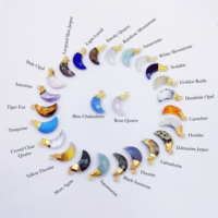 Pendentifs en argent plaqué or avec quartz fumé en forme de croissant de lune, style bohème, pour femmes, à porter au quotidien, bijoux certifiés par une tierce partie