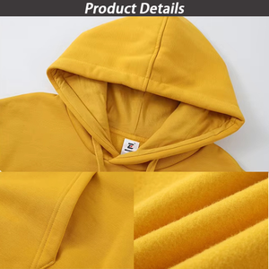 Sweat-shirt à capuche pour homme, couleur unie, coton, décontracté, coupe classique, pour l'automne, avec poche, tissu tricoté respirant - Product Image 6