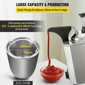 Dispenser per Formaggio con Pompa da 2,6 Qt, Scaldafonduta in Acciaio Inox 650W, Attrezzatura per Riscaldamento e Mantenimento a 30°C - Product Image 4