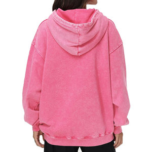 Nouveau sweat à capuche streetwear élégant pour femme, effet délavé, en molleton de coton, avec logo frontal - Product Image 2