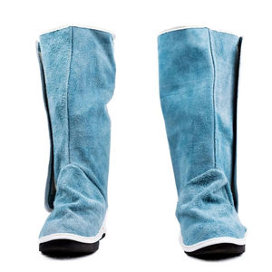 Protège-chaussures de soudage résistants au feu, protections de bottes en cuir croûte de vachette, robustes pour la lutte contre les incendies, la construction et les soudeurs - Product Image 1