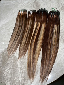 ผมต่อแบบเส้นตรงสีเปียโน ยี่ห้อ Highlight Human Hair Weave Bundles  แบบเย็บด้วยเครื่องจักร ผมเวอร์จิ้นแท้ - Product Image 3