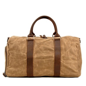 Bolsa de Viaje de Lona y Cuero OEM, Estilo Vintage, Gran Capacidad, Bolsa de Fin de Semana, Bolsa de Mano, Alta Calidad, LCTB-0025 - Product Image 1