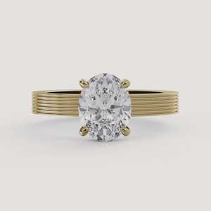 Bagues de fiançailles ovales en diamant de laboratoire de 2 carats, or massif 14 carats, sertissage à griffes, solitaire 3 mm, bijoux de mariage classiques de luxe, certifiés IGI - Product Image 1