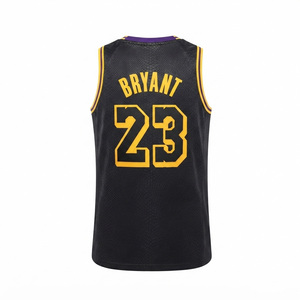 Lakers 23 Men's Basketball Jersey Black Yellow Mesh Sleeveless Neck Breathable Windproof Eco-Friendly Polyester/Nylon Customized - Product Image 2