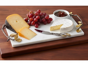 Elegant Floral Design <b>Cheese</b> <b>Knife</b> <b>Set</b> With Marble Board And Metal Handle For Kitchen Use Home Use Tableware And Hotel Use - Product Image 6