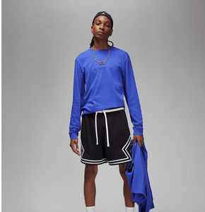 Shorts de basketball d'été grande taille pour hommes 100 % polyester maille noir et blanc respirant confortable à séchage rapide avec taille élastique rayé - Product Image 2