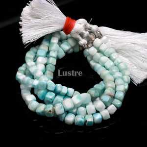 Natural Larimar Sky Blue Faceted <b>Cube</b> Stone Beads 6mm 8 Inch Gemstone Strand LUSTRE Brand Jewelry Making Wholesale Supply Bulk - Product Image 3