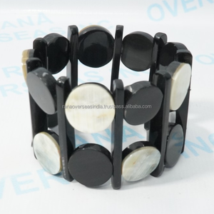 Fashionable Bone Wrist <b>Bracelet</b> Round Bead Handmade Tribal Jewelry Stretchable <b>Boho</b> Chic Accessory For Women And Girls - Product Image 4