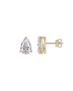 Boucles d'oreilles classiques unisexes Starsgem plaquées or 14 carats, trois griffes, diamant de laboratoire IGI taille poire 1 carat E VS1 - Product Image 5