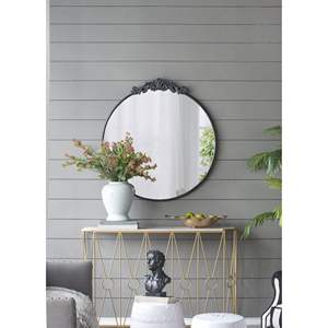 36 \ "X 39 \" specchio decorativo classico con cornice rotonda di ispirazione barocca per bagno ingresso Console a parete magra - Product Image 2