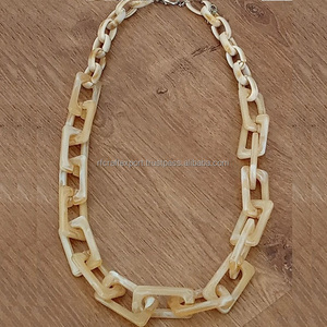Collar de resina de moda personalizado de alta calidad para mujeres niñas Cadena de cuentas geométricas hecha a mano India RF artesanía joyería de Venta caliente - Product Image 3