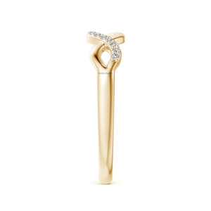 Anillo de compromiso y boda de lujo con diamante cultivado en laboratorio de corte redondo Infinity Twist en oro de 10K, 14K, 18K y plata 925, 935 - Product Image 3