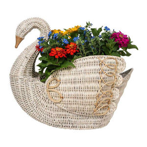 Cesta de Mimbre Hecha a Mano con Forma de Cisne, Multifuncional, para Macetas, Almacenamiento y Decoración de Interiores, Marca Sisu Handicraft - Product Image 1