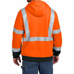 High Visibility Hoodie Safety Work Wear For Men Construction Road Industrial Outdoor Workers Durable Warm Custom Logo - Product Image 2