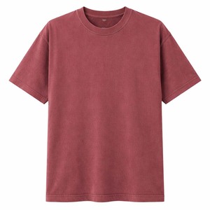 T-shirt en coton tricoté délavé vintage pour homme, teinture pigmentaire, tee-shirt uni, sportif, décontracté, respirant, séchage rapide, haut d'été - Product Image 1