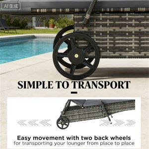 2 Sdraio e Sedie da Esterno Grigie con Comode Funzionalità Relax - Product Image 3