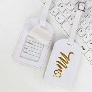 Etiqueta de Cuero Genuino Personalizada para Equipaje de Viaje, con Nombre e Identificación, Premium - Product Image 1