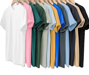 Bangladesh CN Factory Price Custom Logo Embroidery OEM 180G Pure Cotton Crew <b>Neck</b> Short Sleeve Unisex T Shirt - Product Image 1