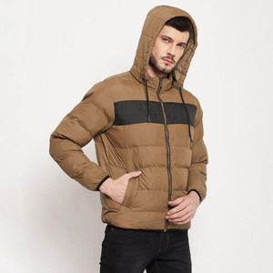 Wholesale Mens Quilted Hooded <b>Puffer</b> <b>Jacket</b> Custom Logo Winter Down Style Polyester Cotton Zip Up Hip Hop <b>Jacket</b> OEM - Product Image 3