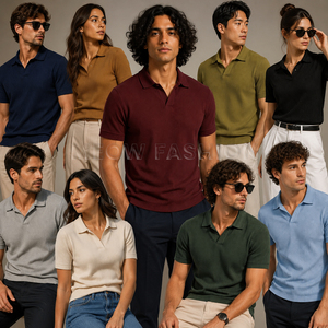 Wholesale Waffle-Knit <b>Revere</b> Polo Shirt Men Women Wear Buttonless Open <b>Collar</b> Pullover Bangladesh Factory Export Surplus Bulk - Product Image 6