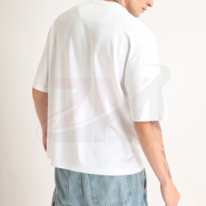 เสื้อยืดแขนสั้นสีขาวสำหรับผู้ชาย พิมพ์ลายตัวอักษร คอกลม ผ้าเจอร์ซีย์คอตตอน ทรงปกติ ระบายอากาศได้ดี ขายส่ง รับผลิตตามแบบ - Product Image 2