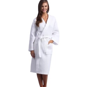 Five-star Hotel Bathrobes Wholesale Cotton <b>Waffle</b> Double Layer Solid Summer Spring Autumn Winter Bathrobes - Product Image 3