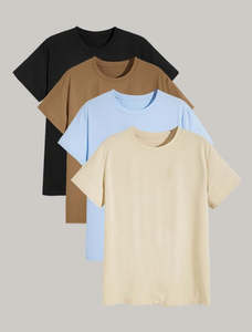 เสื้อยืดคอกลมผู้ชาย แขนสั้น ทรงปกติ ผ้าฝ้าย 100% น้ำหนัก 220 กรัม คุณภาพสูง รับสั่งทำลายพิมพ์ตามแบบ ขายส่ง - Product Image 3