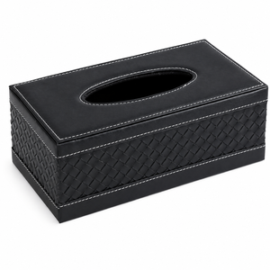 Boîte à mouchoirs en cuir avec logo personnalisé, étui rectangulaire pour serviettes en papier, distributeur de mouchoirs pour hôtel, bureau, voiture - Product Image 2