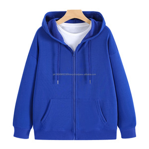 Sudadera con Capucha y Cremallera para Sublimación, 260g, Otoño, Logotipo Personalizado, Hombros Caídos, Manga Larga, Holgada, Venta al Por Mayor - Product Image 2