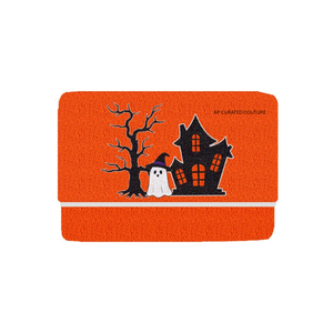 Pochette d'Halloween brodée Boo Crew, style vintage, noire, personnalisée, faite à la main, ornée de perles de rocaille, design festif tendance pour les fêtes - Product Image 2