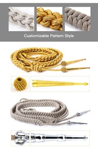 Cordons d'épaule tactiques de luxe torsadés en fil d'argent, accessoires d'uniforme, prix de gros - Product Image 6