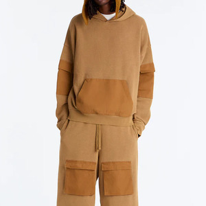 Sudadera con Capucha Extra Grande para Hombre, Diseño de Parches en Color Sólido, Algodón French Terry Transpirable, Ropa de Otoño, Corte Regular, de Salamon - Product Image 4