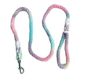 Laisse de chien en corde OMBRE, corde en coton tressée à la main, collier et laisse de chien - Product Image 1