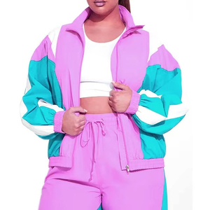 Womens Windbreaker <b>Set</b> Winter Sports Wear Solid Pattern Outdoor Activewear Windbreaker <b>Set</b> <b>Waterproof</b> Womens Windbreaker <b>Set</b> - Product Image 6
