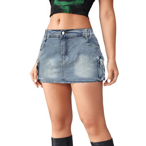 Dernier style, jupe en jean sur mesure, services OEM, jupe en jean à bas prix, jupe en jean pour femmes - Product Image 1