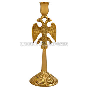 Candelero Ortodoxo con Forma de Águila de Dos Cabezas |   Candelabro de Latón para Altar de Iglesia - DOUBLE VEE EXPORTS - Product Image 2